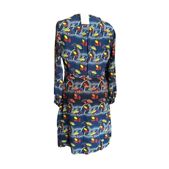 NWOT Boden Blue Vintage Midi Dress with Bishop Sleeves/ Bow Detail - Picture 3 of 10